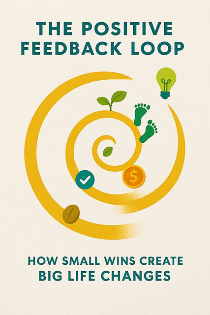 Positive feedback loop concept illustration with symbols.