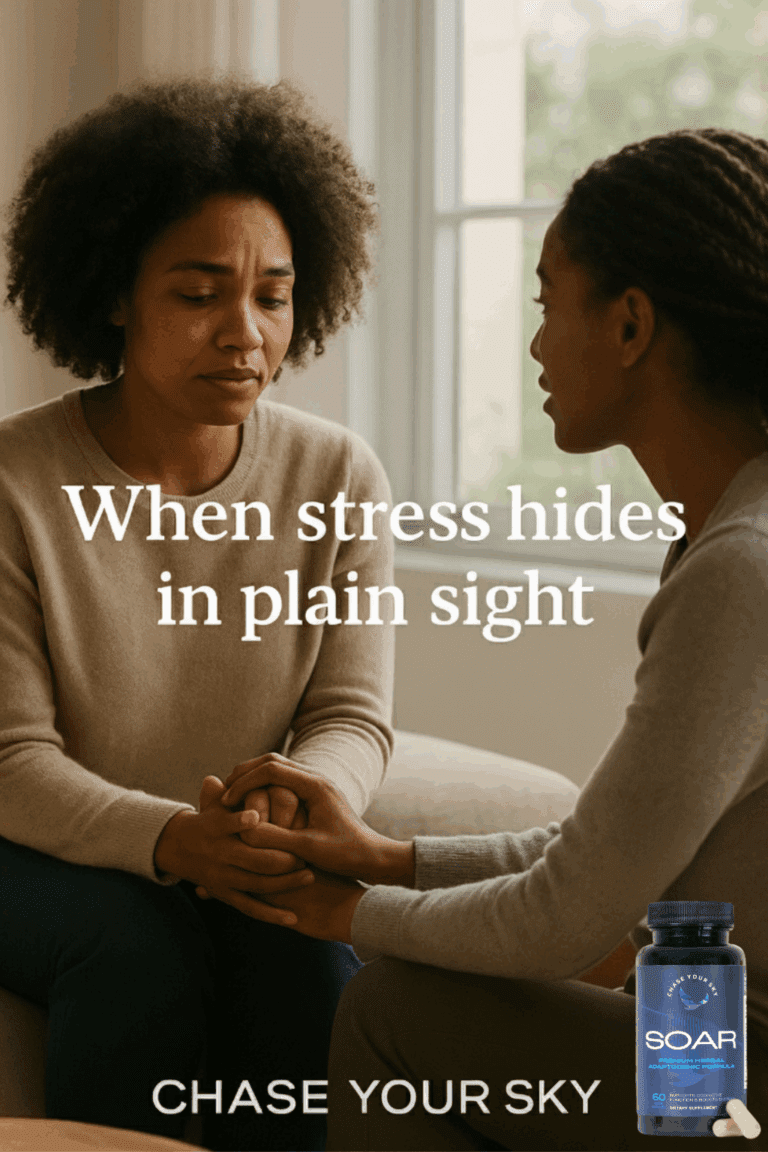 Two people holding hands, comforting each other.